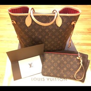 Brand new Louis Vuitton Neverfull MM + clutch